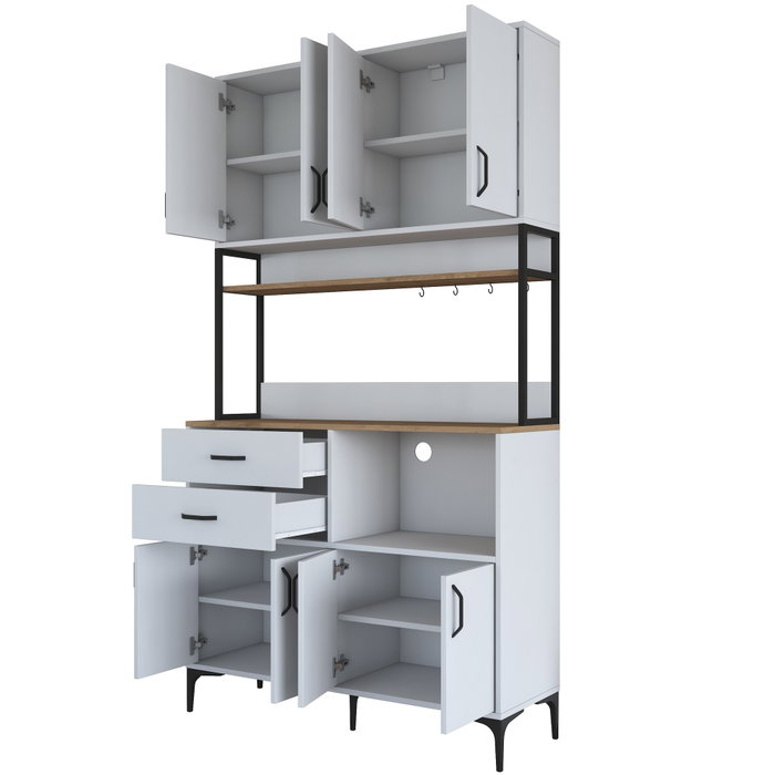 Hanah Home Armario Multiusos JE180 - 3403 Nogal y Blanco Hanah Home Armario Multiusos JE180 - 3403 Nogal y Blanco